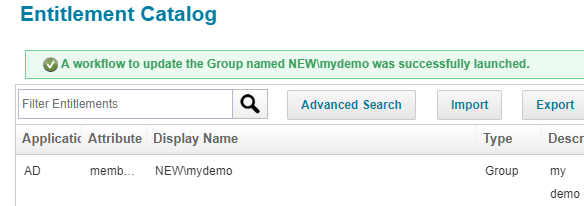 Group Provisioning 12 Entitlement Catalog - Group Added