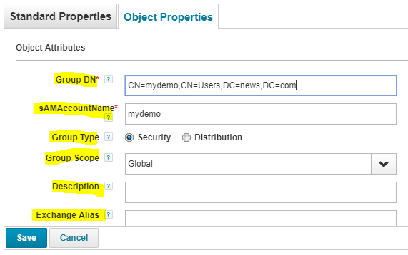 Group Provisioning 7 Object Properties - SailPoint IIQ